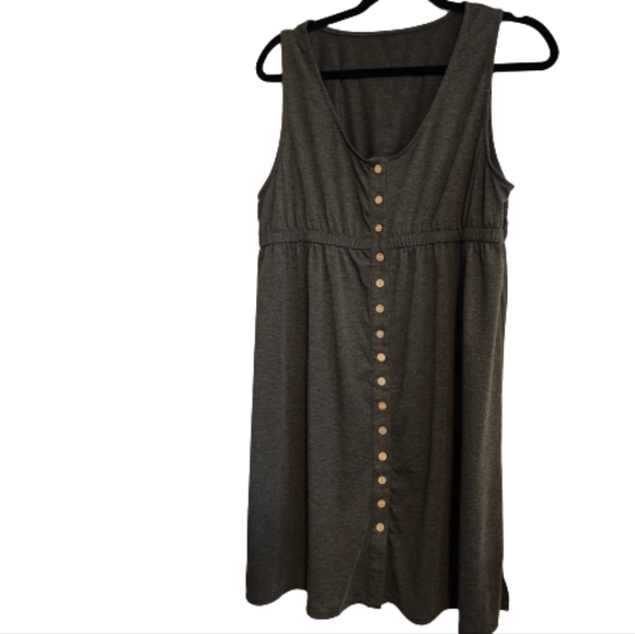 Source Unknown Dresses & Skirts - Button Front Empire waist Grey Dress